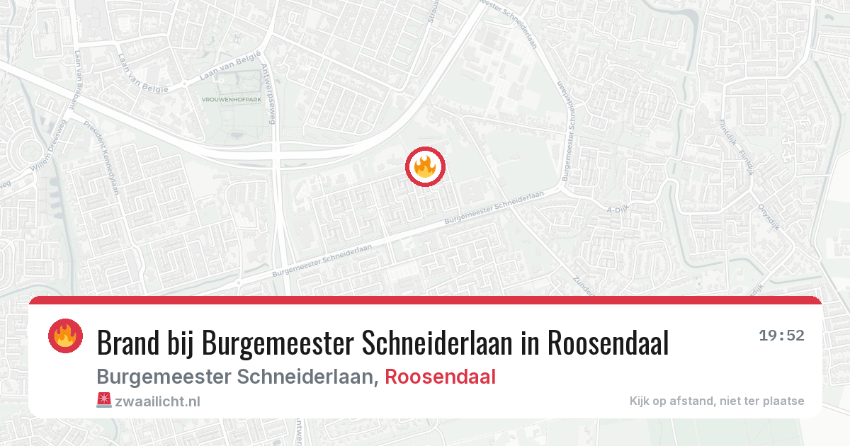 Brand bij Burgemeester Schneiderlaan in Roosendaal — 11 aug 2026