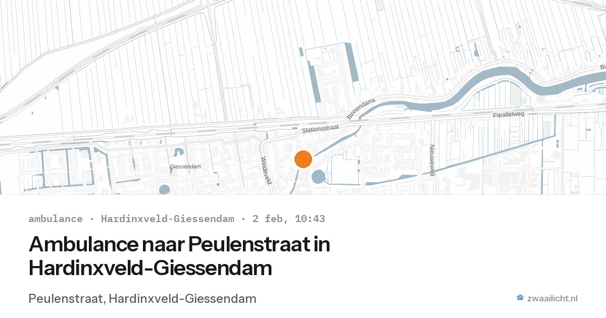 Ambulance naar Peulenstraat in Hardinxveld-Giessendam — 2 feb 2026