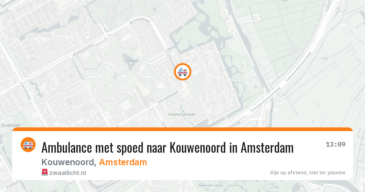 Ambulance met spoed naar Kouwenoord in Amsterdam — 22 jun 2026