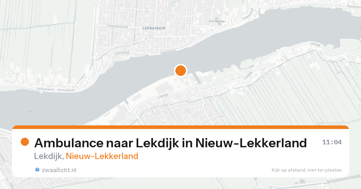 Ambulance naar Lekdijk in Nieuw-Lekkerland — 17 aug 2026