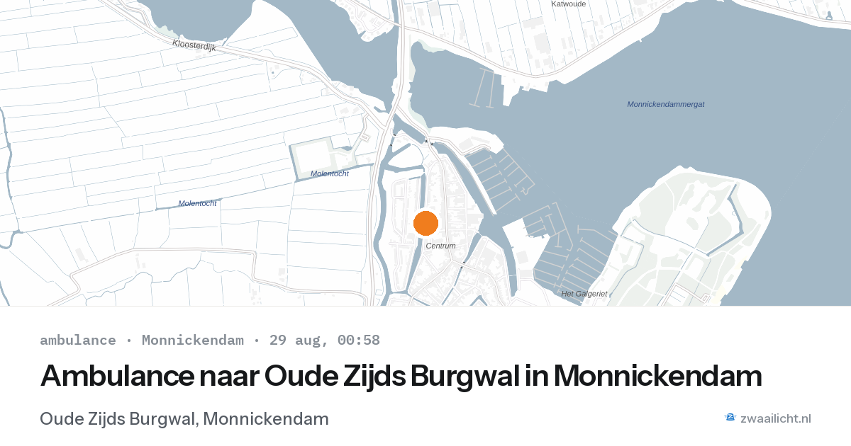 Ambulance naar Oude Zijds Burgwal in Monnickendam — 28 aug 2026