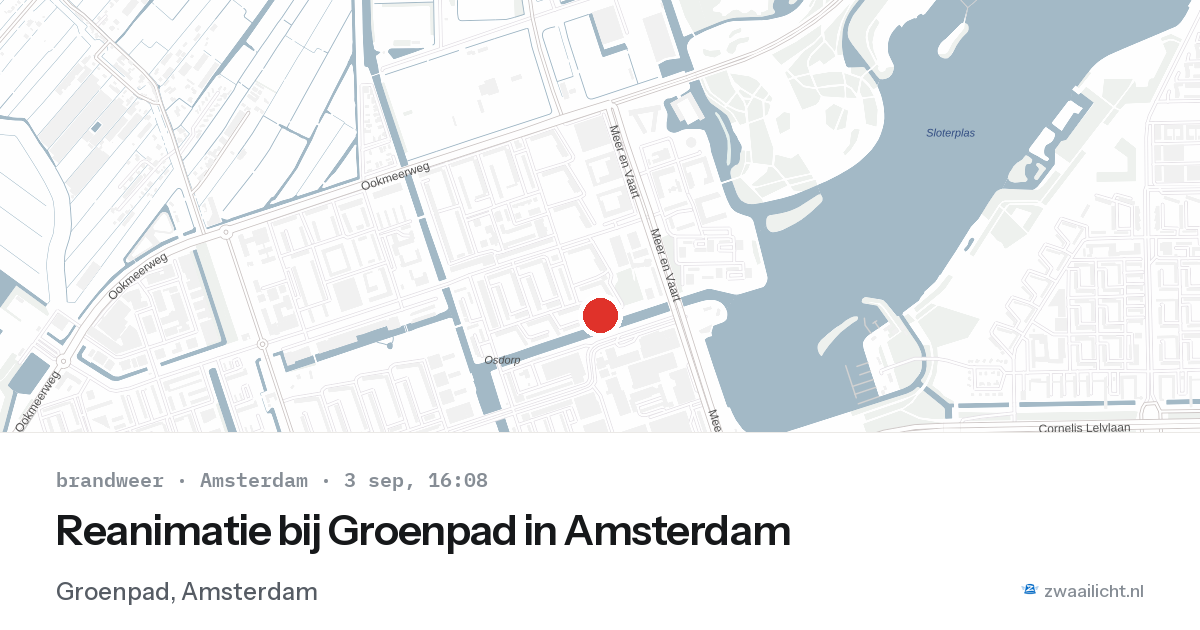 Reanimatie bij Groenpad in Amsterdam — 3 sep 2026