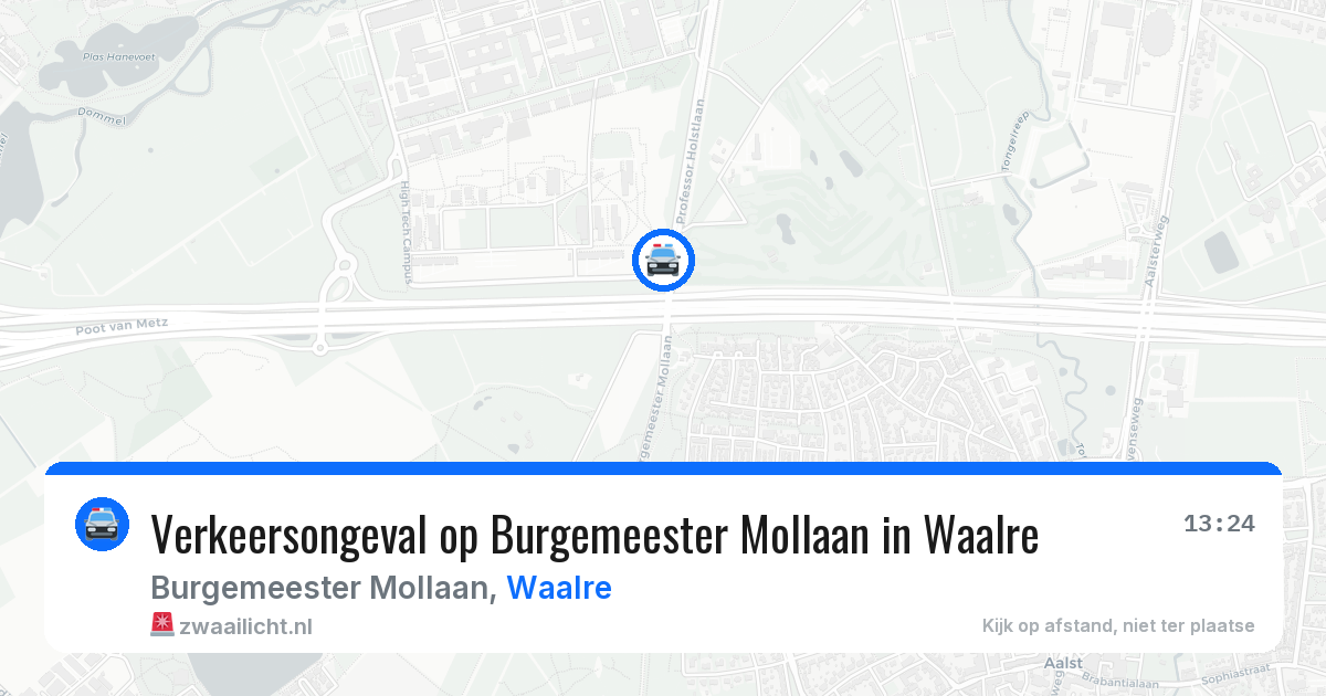 Verkeersongeval op Burgemeester Mollaan in Waalre — 3 apr 2026