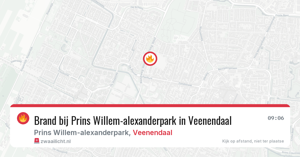 Brand bij Prins Willem-alexanderpark in Veenendaal — 28 jun 2026