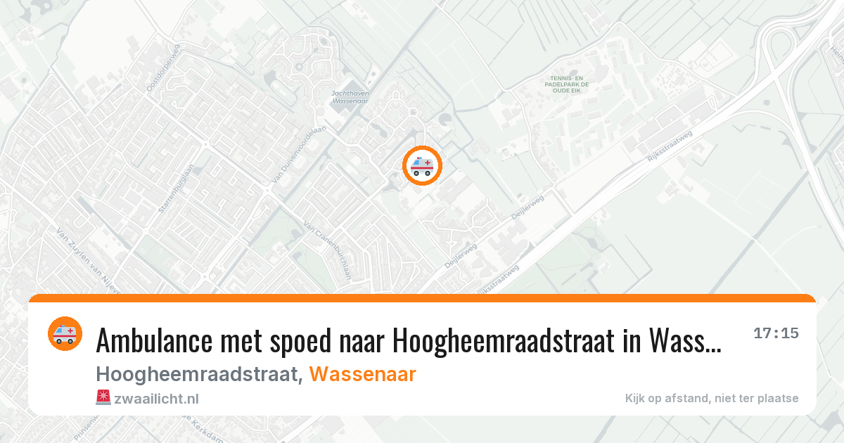 Ambulance met spoed naar Hoogheemraadstraat in Wassenaar — 23 jul 2026