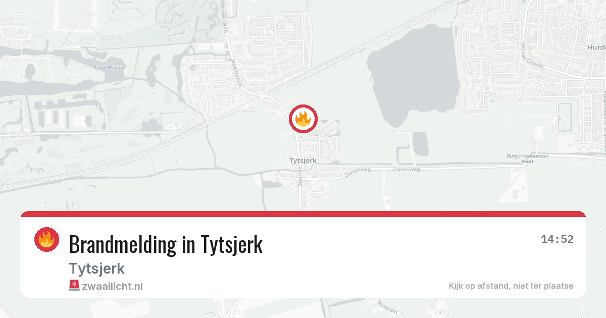 Brandmelding in Tytsjerk — 14 jul 2026
