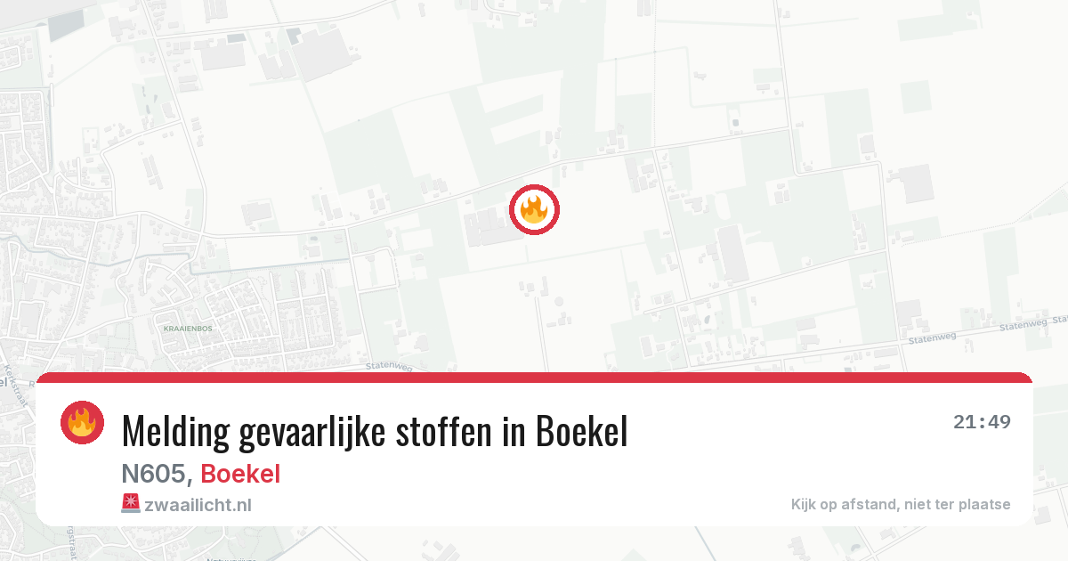 Melding gevaarlijke stoffen in Boekel — 26 jul 2026
