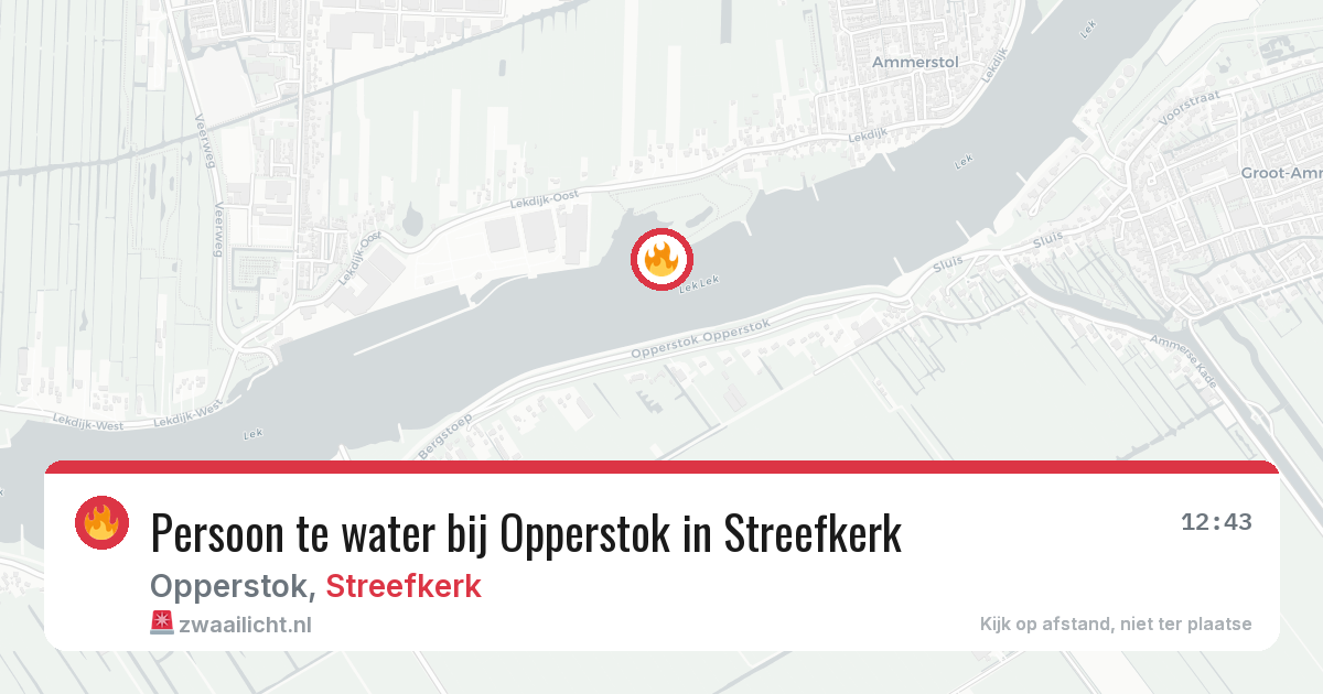 Persoon te water bij Opperstok in Streefkerk — 26 mrt 2026