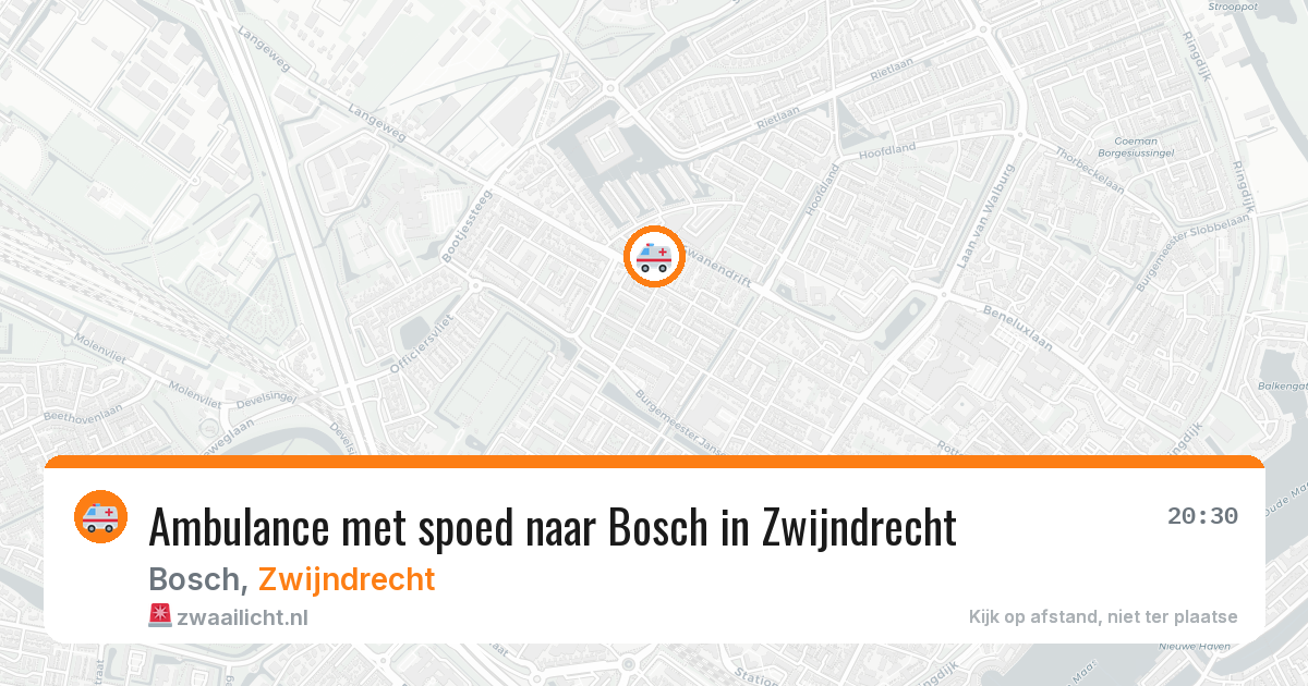 Ambulance met spoed naar Bosch in Zwijndrecht — 7 mei 2026