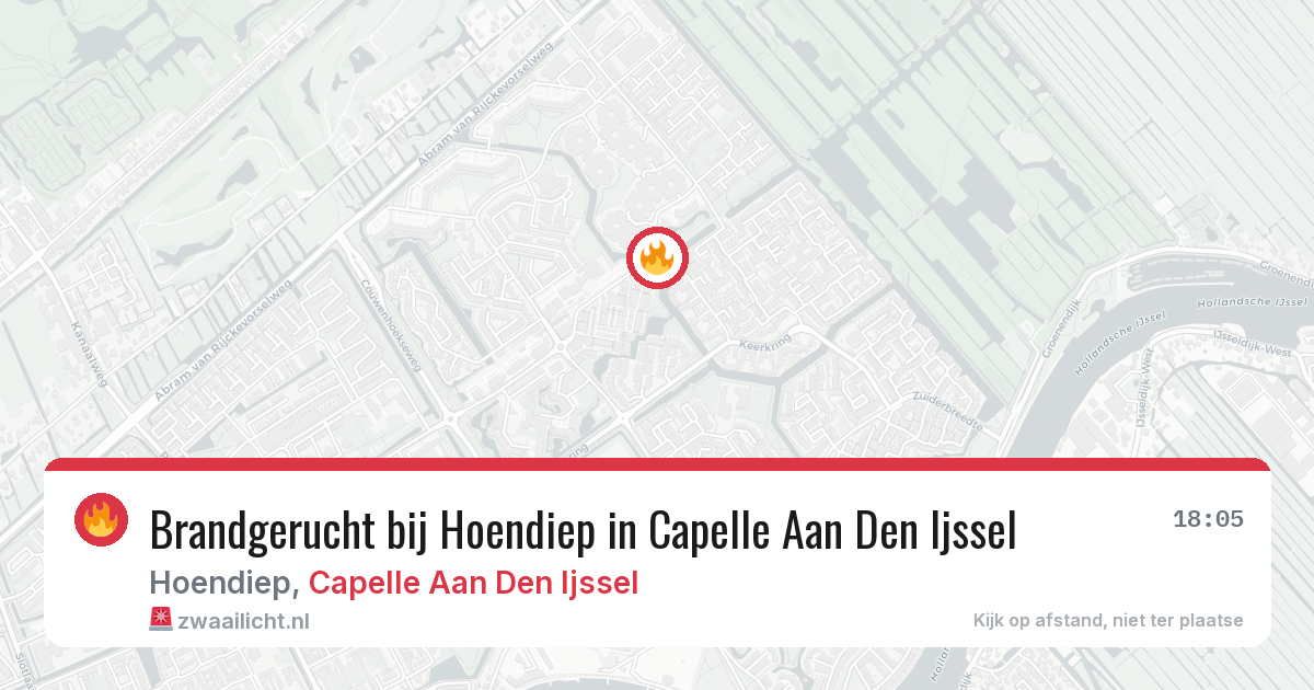 Brandgerucht bij Hoendiep in Capelle Aan Den Ijssel — 5 mei 2026
