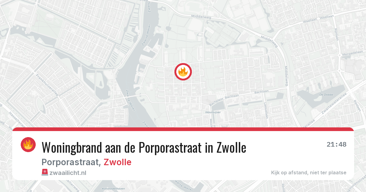 Woningbrand aan de Porporastraat in Zwolle — 8 feb 2026