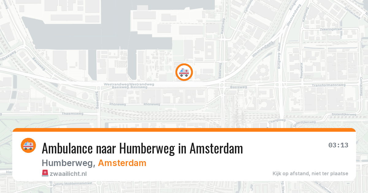 Ambulance naar Humberweg in Amsterdam — 15 mrt 2026