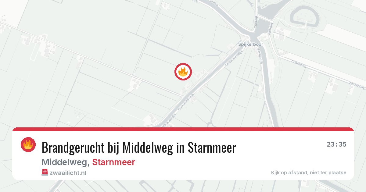 Brandgerucht bij Middelweg in Starnmeer — 7 jun 2026