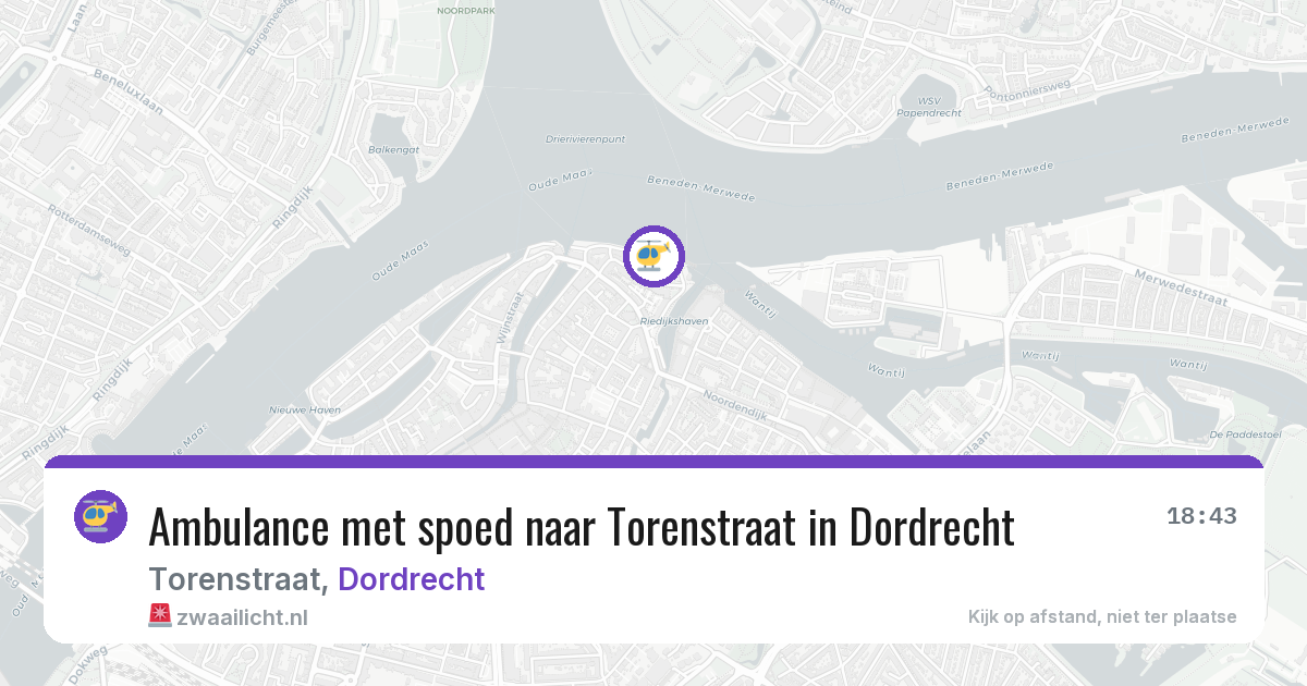 Ambulance met spoed naar Torenstraat in Dordrecht — 30 jul 2026