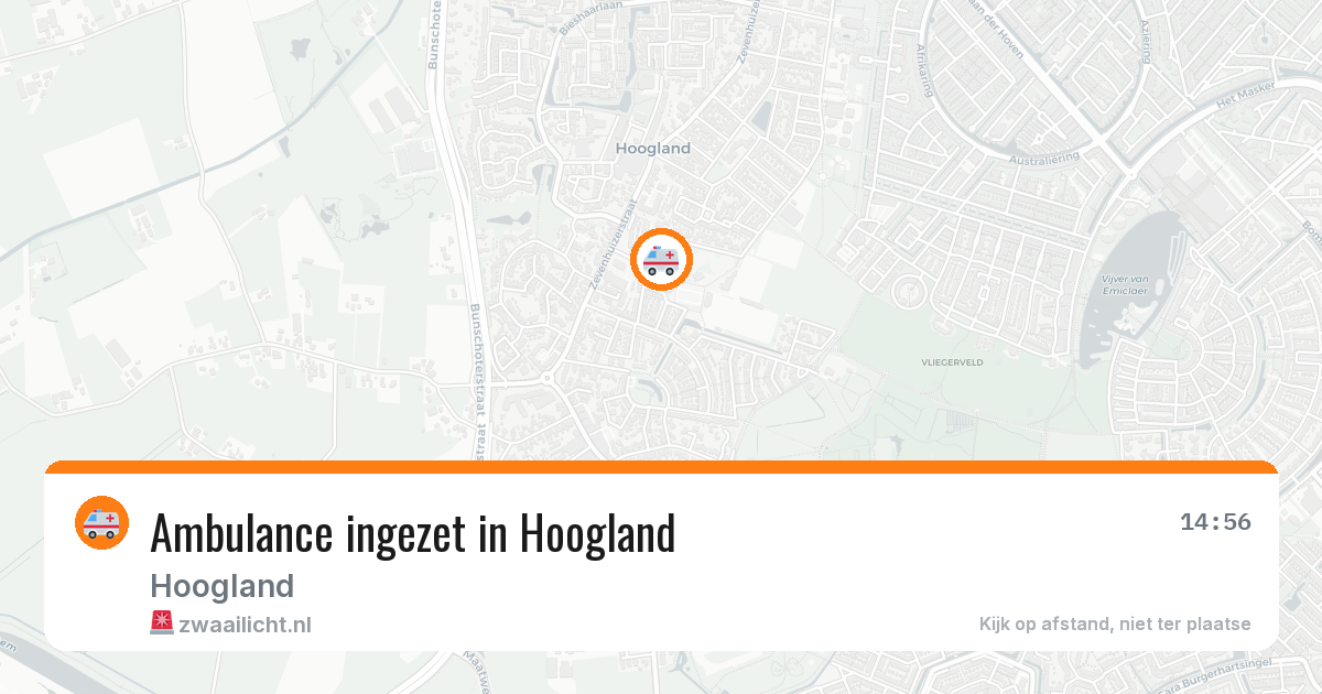 Ambulance ingezet in Hoogland — 23 mei 2026