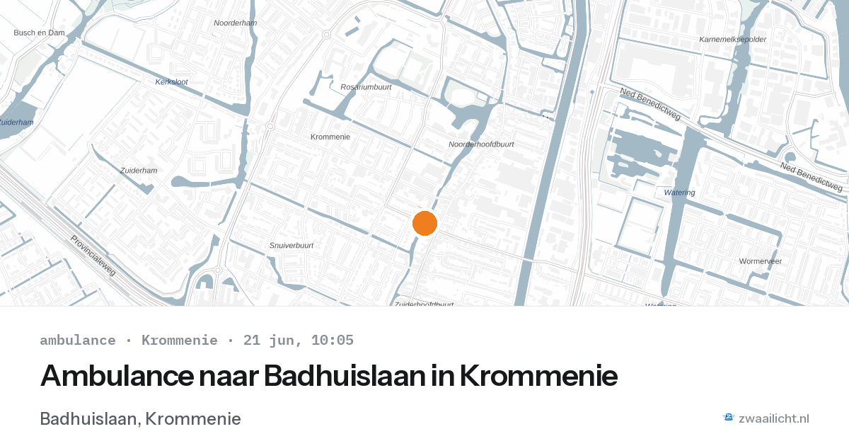 Ambulance naar Badhuislaan in Krommenie — 21 jun 2026