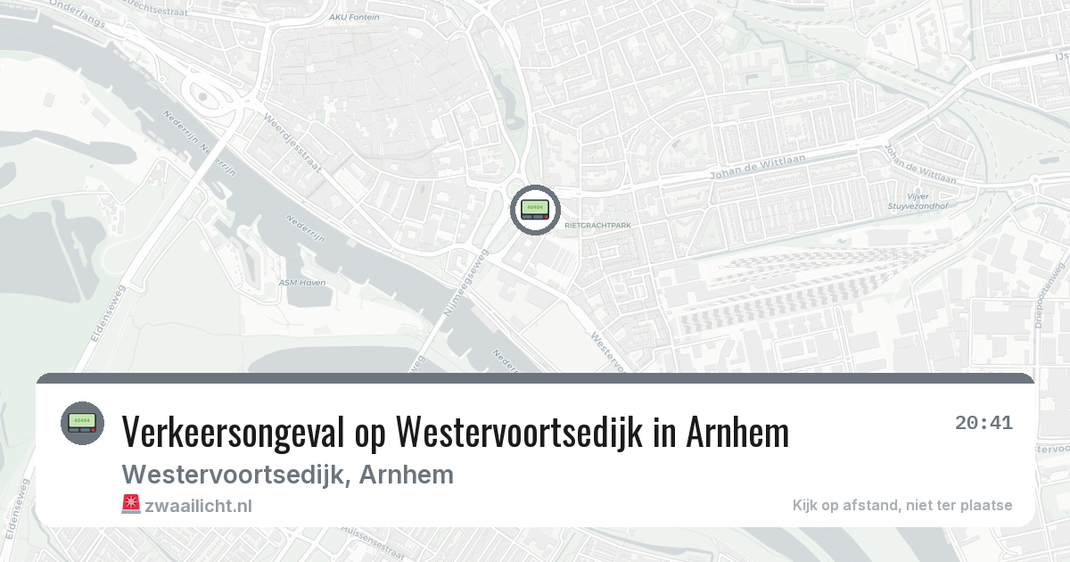 Verkeersongeval op Westervoortsedijk in Arnhem — 11 apr 2026