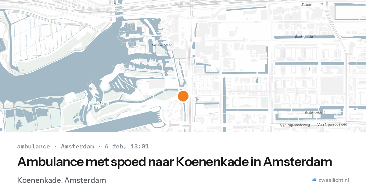 Ambulance met spoed naar Koenenkade in Amsterdam — 6 feb 2026