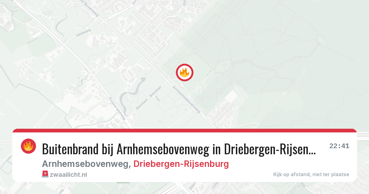 Buitenbrand bij Arnhemsebovenweg in Driebergen-Rijsenburg — 30 jul 2026