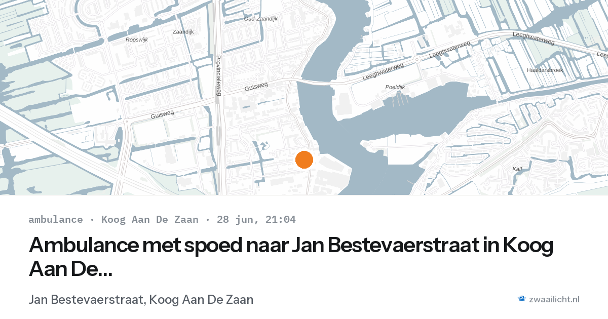 Ambulance met spoed naar Jan Bestevaerstraat in Koog Aan De Zaan — 28 jun 2026