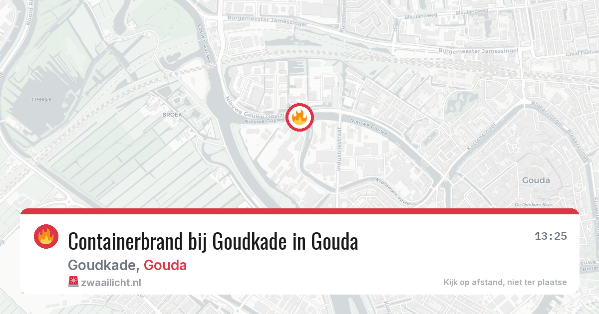Containerbrand bij Goudkade in Gouda — 24 jun 2026