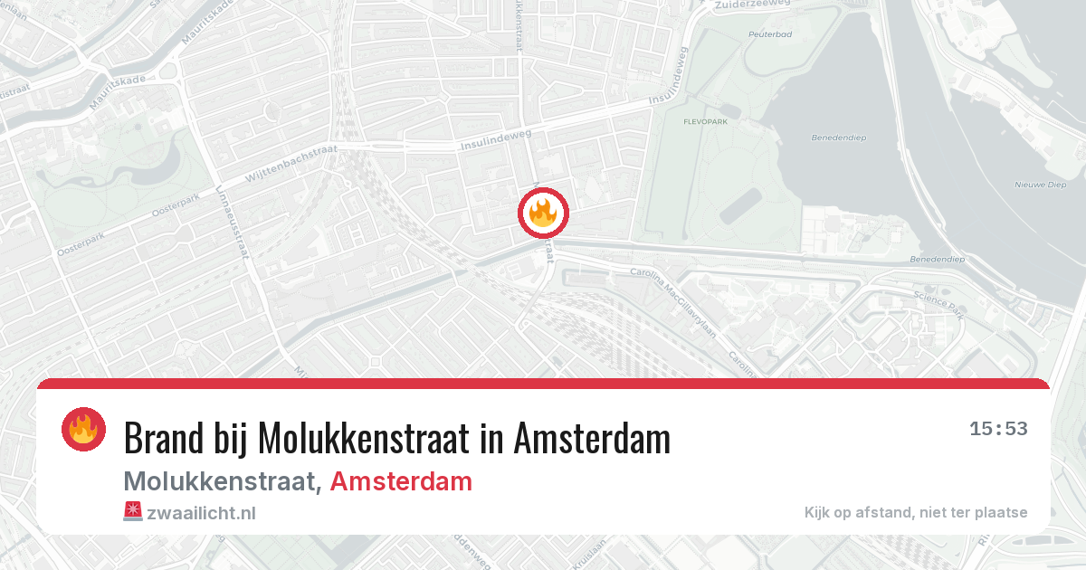 Brand bij Molukkenstraat in Amsterdam — 1 jun 2026