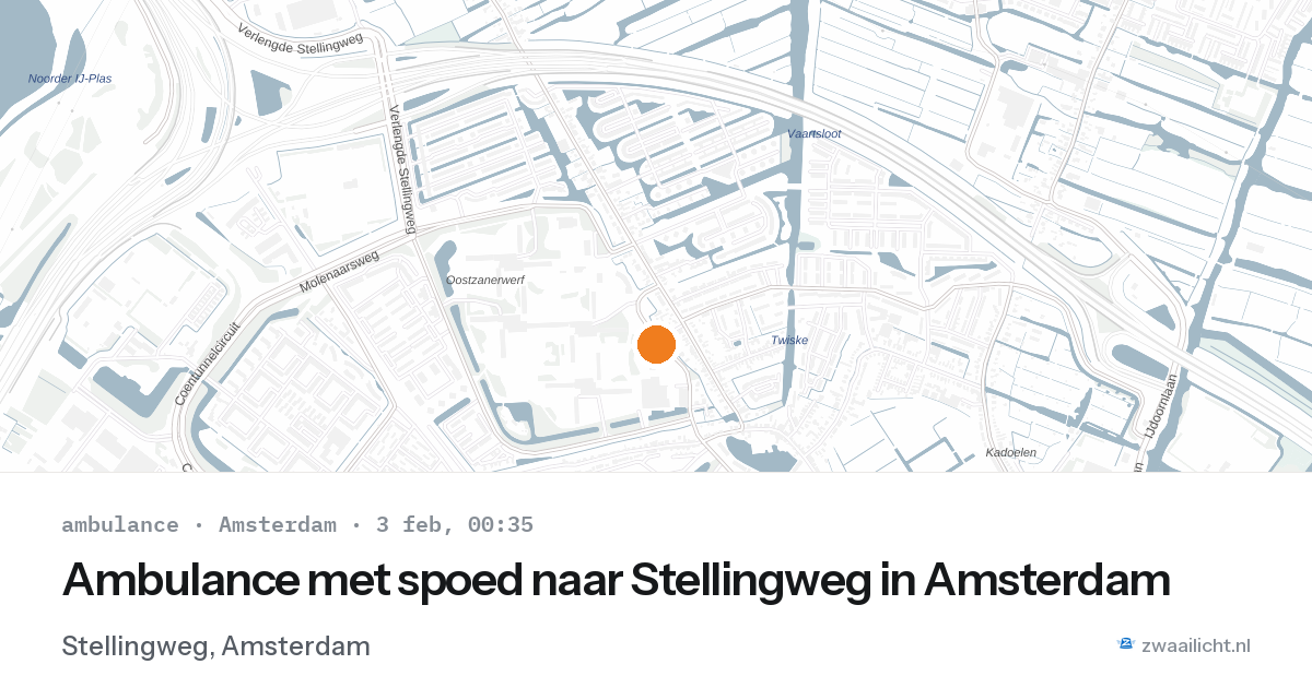 Ambulance met spoed naar Stellingweg in Amsterdam — 2 feb 2026