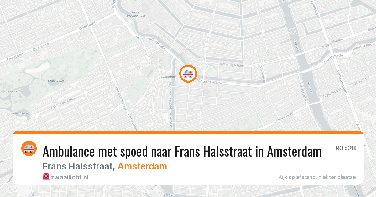 Ambulance met spoed naar Frans Halsstraat in Amsterdam — 29 jul 2026