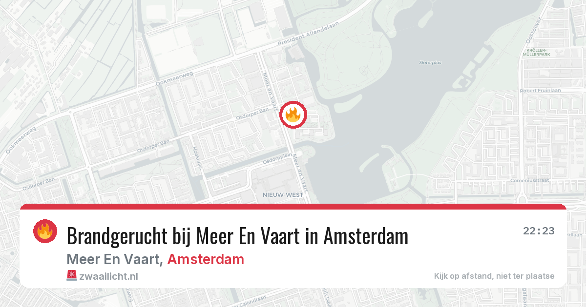Brandgerucht bij Meer En Vaart in Amsterdam — 12 aug 2026