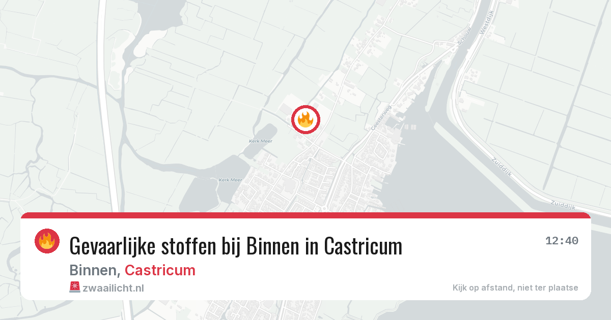 Gevaarlijke stoffen bij Binnen in Castricum — 1 aug 2026