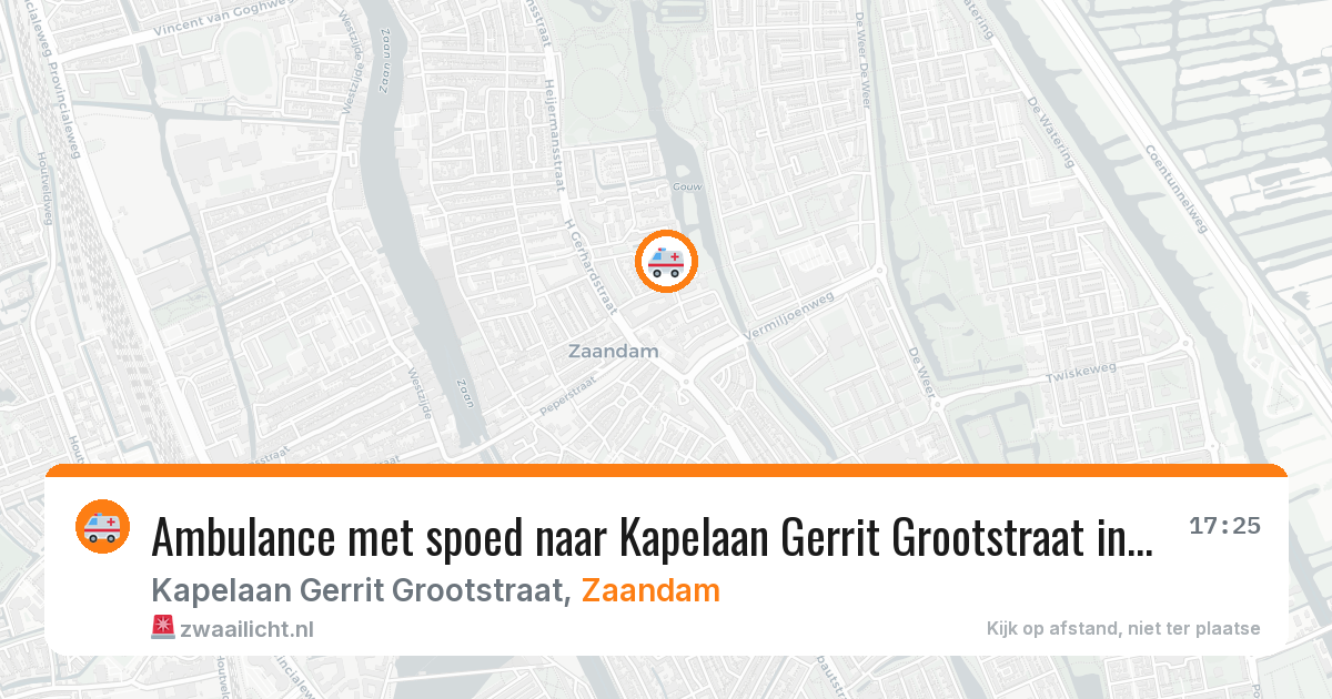 Ambulance met spoed naar Kapelaan Gerrit Grootstraat in Zaandam — 8 mei 2026