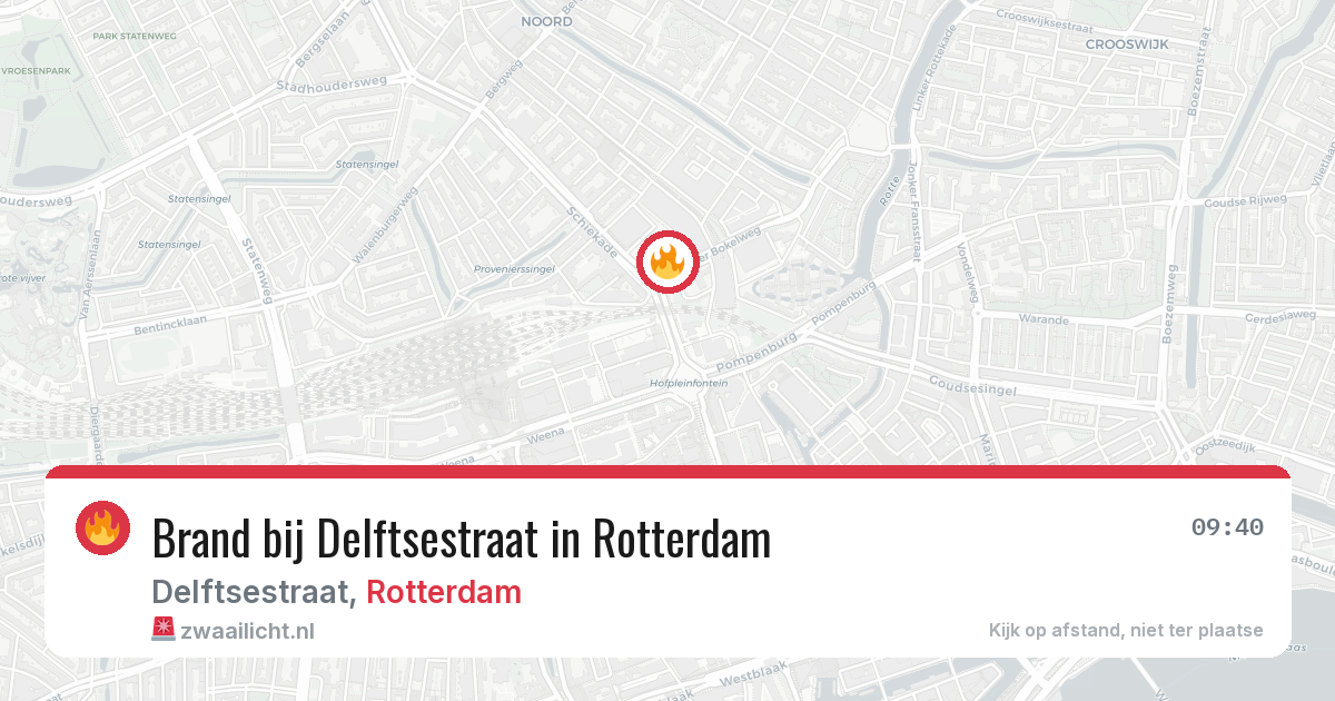 Brand bij Delftsestraat in Rotterdam — 17 mrt 2026