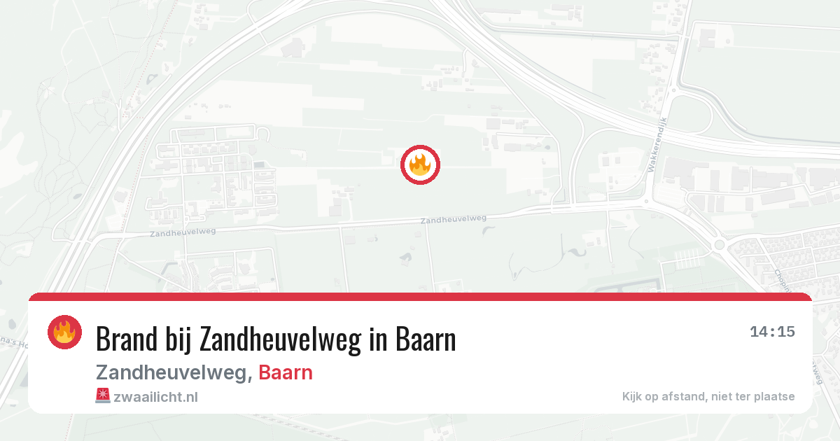 Brand bij Zandheuvelweg in Baarn — 13 aug 2026