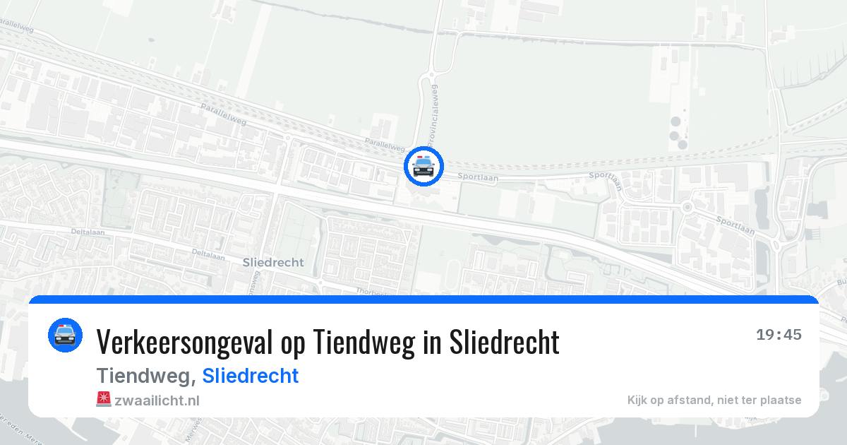 Verkeersongeval op Tiendweg in Sliedrecht — 7 mei 2026
