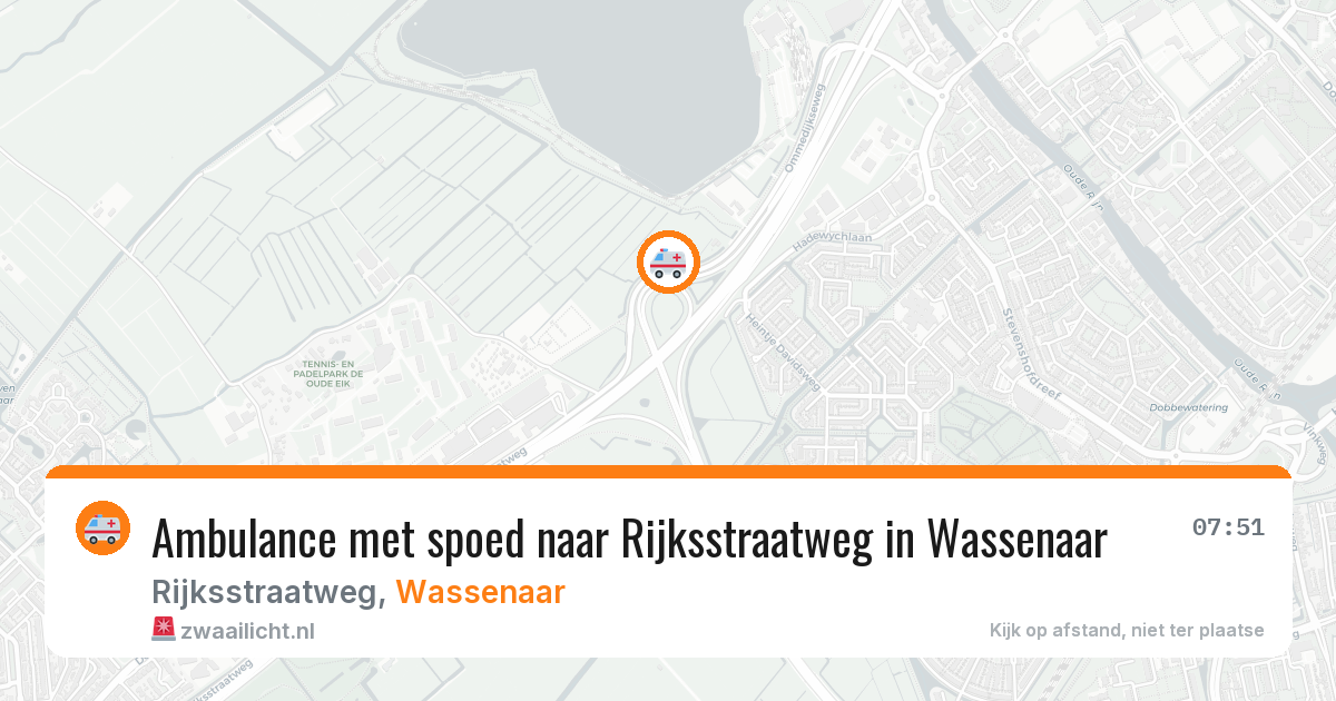 Ambulance met spoed naar Rijksstraatweg in Wassenaar — 2 aug 2026