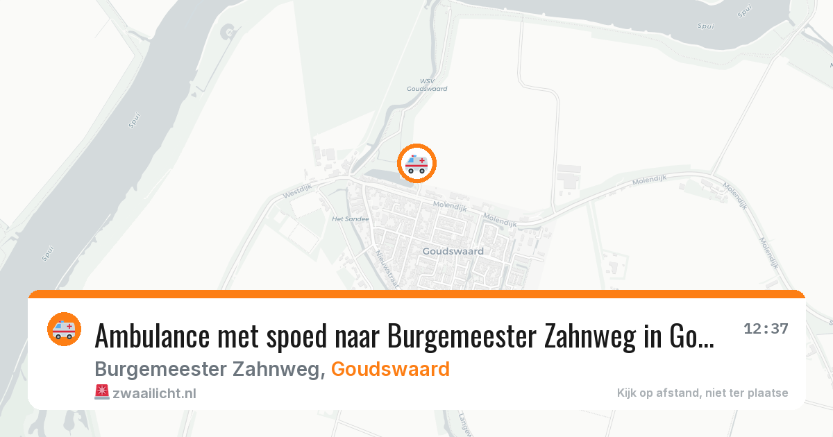 Ambulance met spoed naar Burgemeester Zahnweg in Goudswaard — 5 apr 2026
