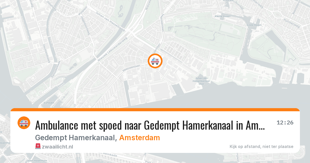 Ambulance met spoed naar Gedempt Hamerkanaal in Amsterdam — 14 aug 2026