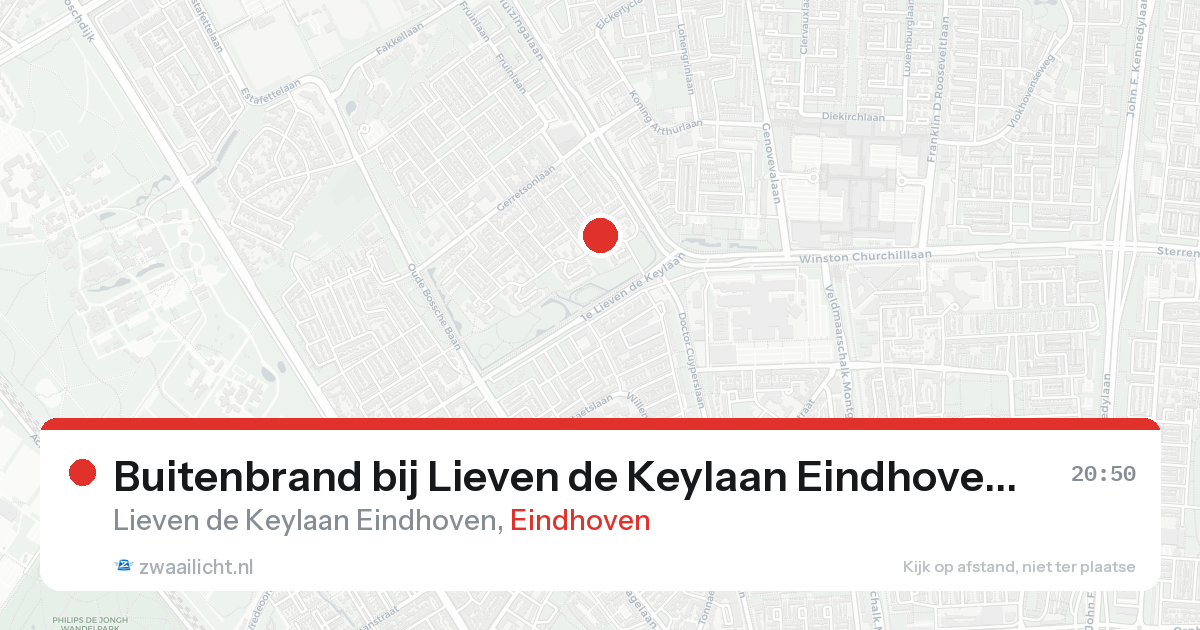 Buitenbrand bij Lieven de Keylaan Eindhoven in Eindhoven — 22 aug 2026