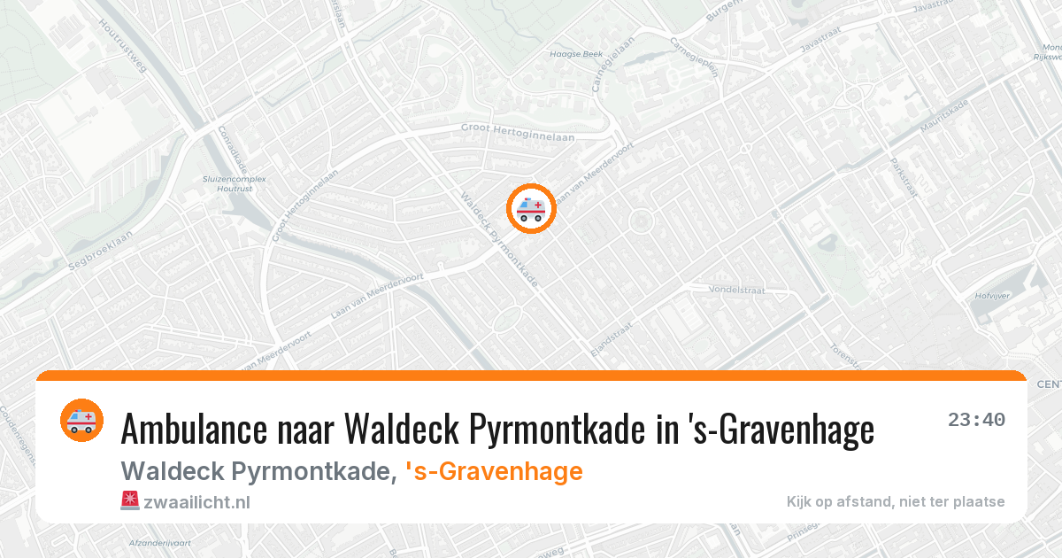 Ambulance naar Waldeck Pyrmontkade in 's-Gravenhage — 20 apr 2026