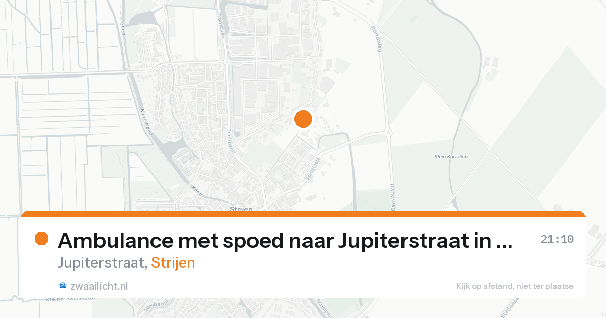 Ambulance met spoed naar Jupiterstraat in Strijen — 16 aug 2026