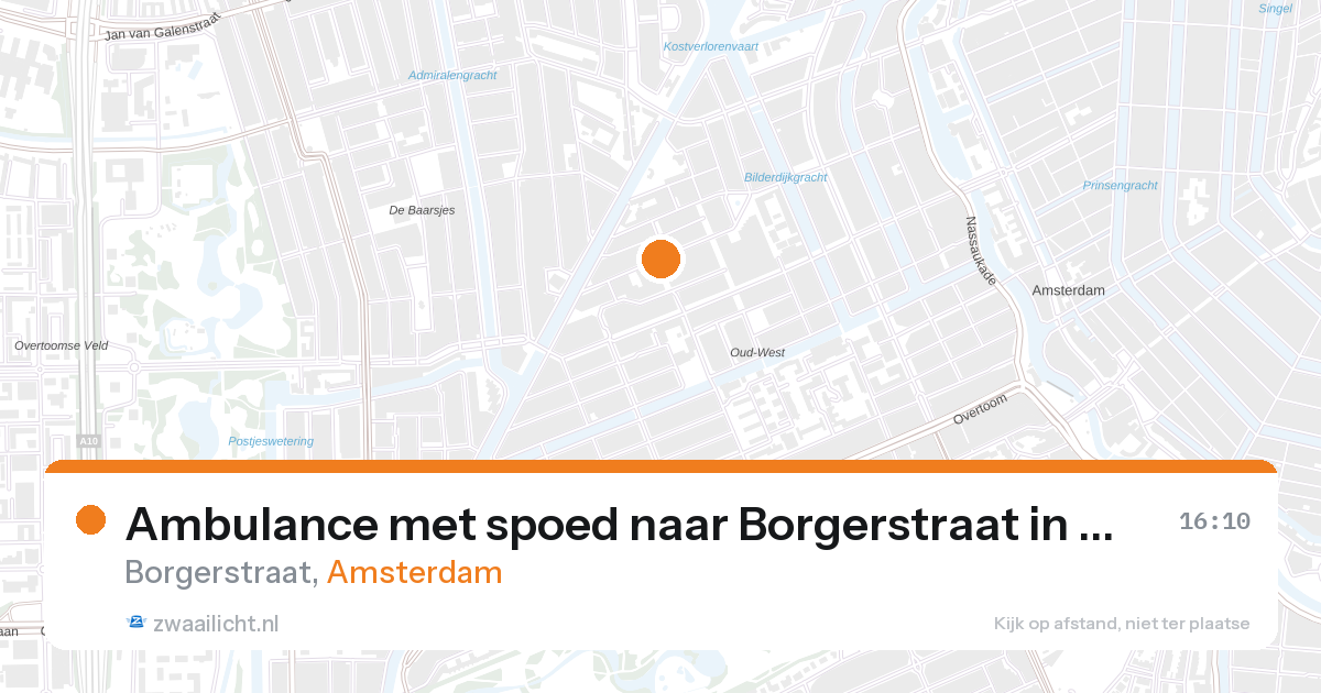 Ambulance met spoed naar Borgerstraat in Amsterdam — 28 aug 2026