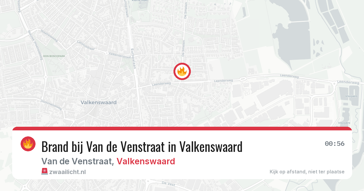 Brand bij Van de Venstraat in Valkenswaard — 25 jun 2026