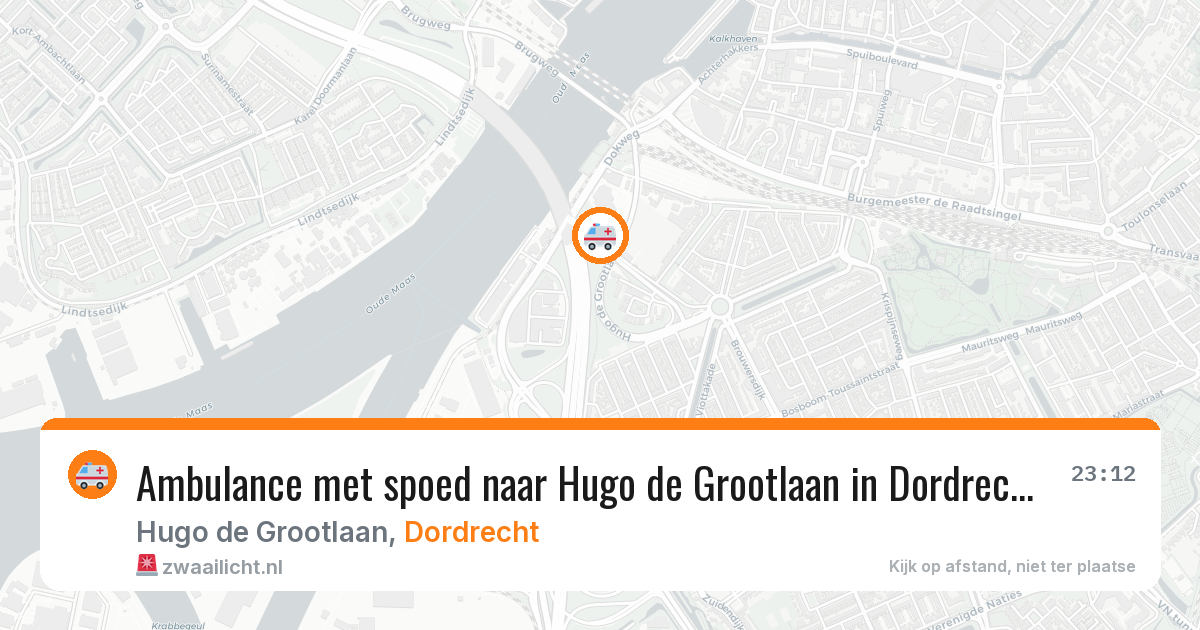 Ambulance met spoed naar Hugo de Grootlaan in Dordrecht — 10 jun 2026
