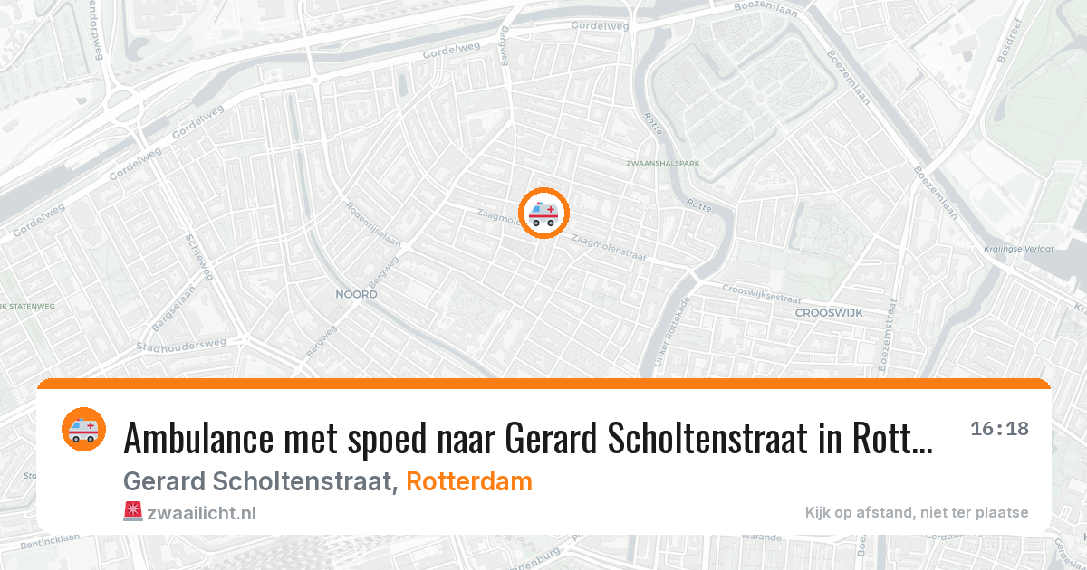 Ambulance met spoed naar Gerard Scholtenstraat in Rotterdam — 6 aug 2026