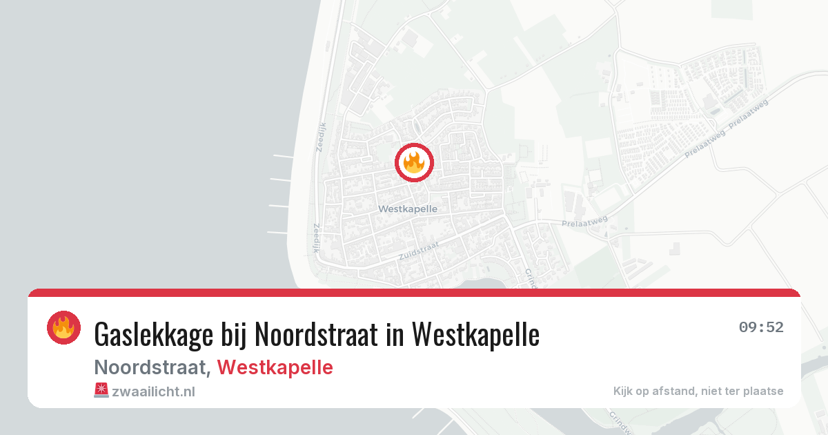 Gaslekkage bij Noordstraat in Westkapelle — 25 jul 2026