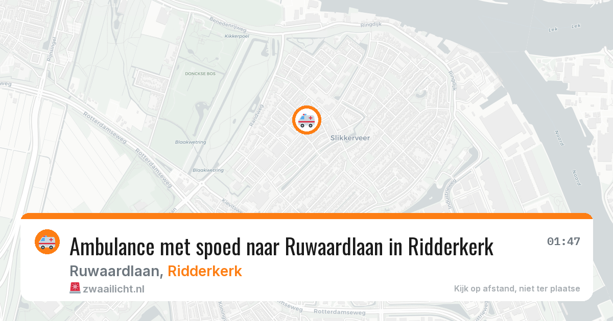 Ambulance met spoed naar Ruwaardlaan in Ridderkerk — 21 jun 2026