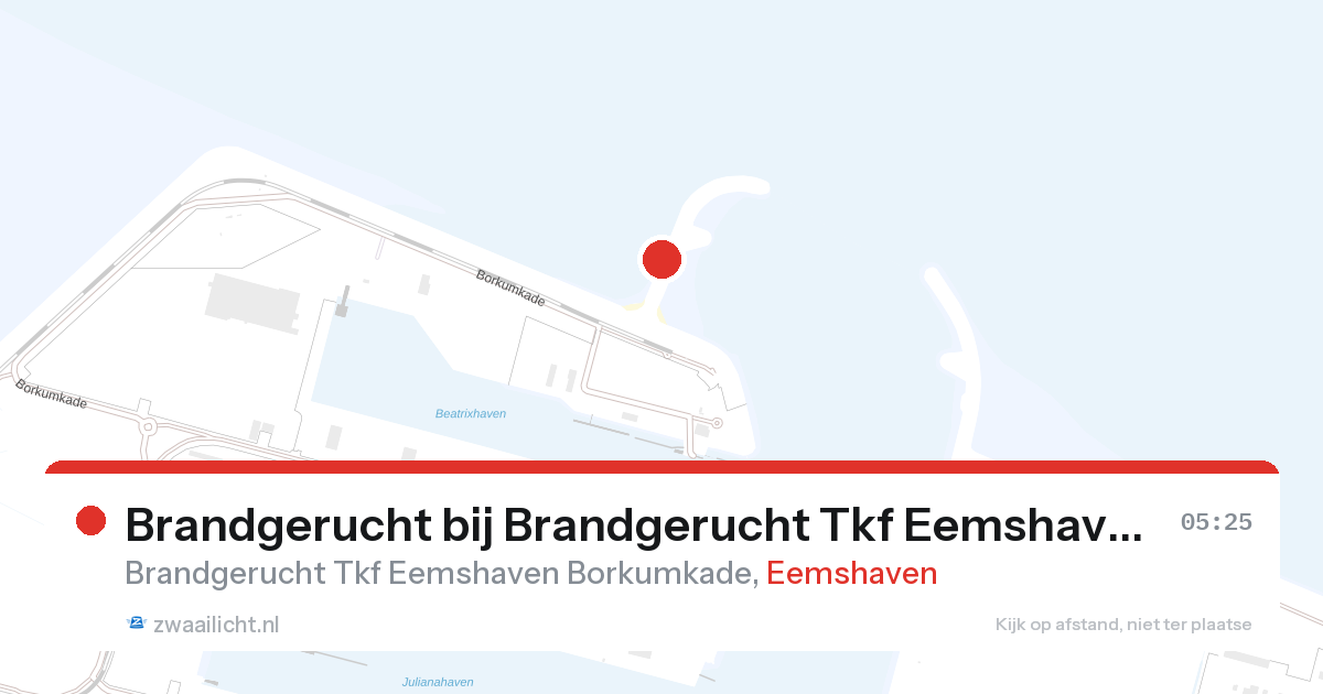 Brandgerucht bij Brandgerucht Tkf Eemshaven Borkumkade in Eemshaven — 7 feb 2026