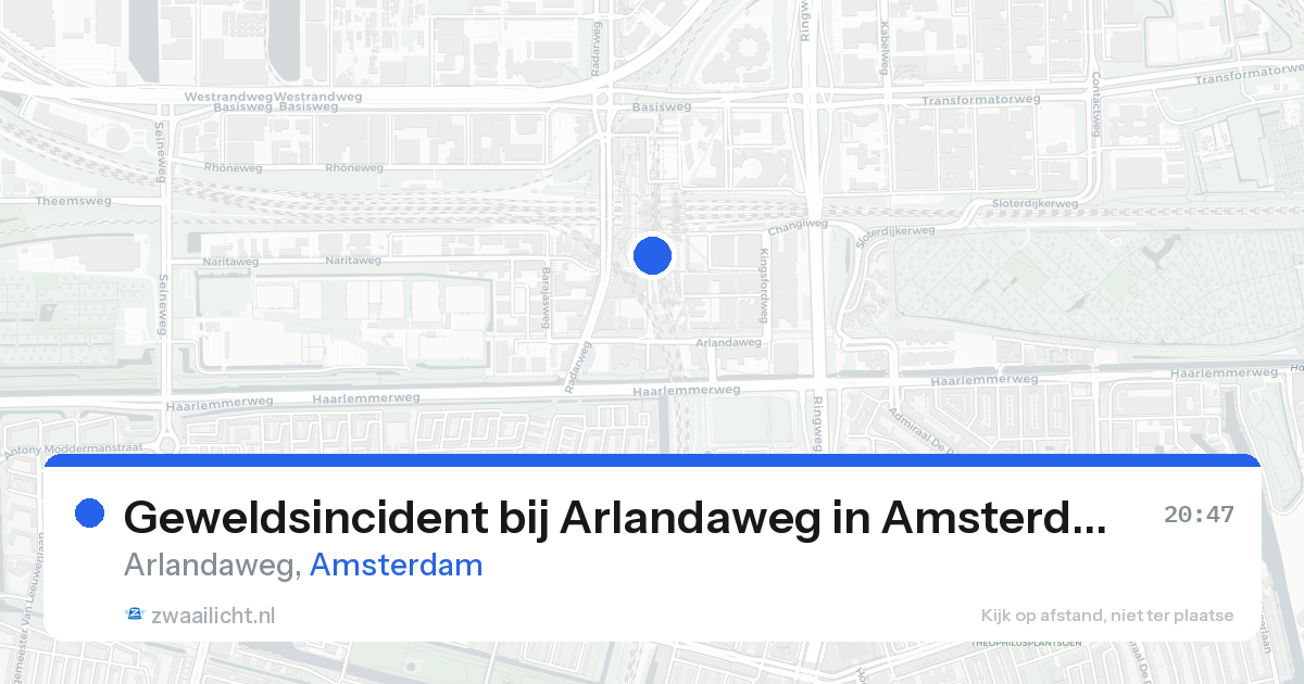 Geweldsincident bij Arlandaweg in Amsterdam — 20 aug 2026