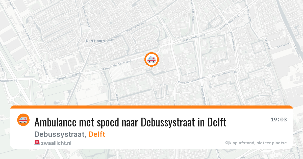 Ambulance met spoed naar Debussystraat in Delft — 27 apr 2026