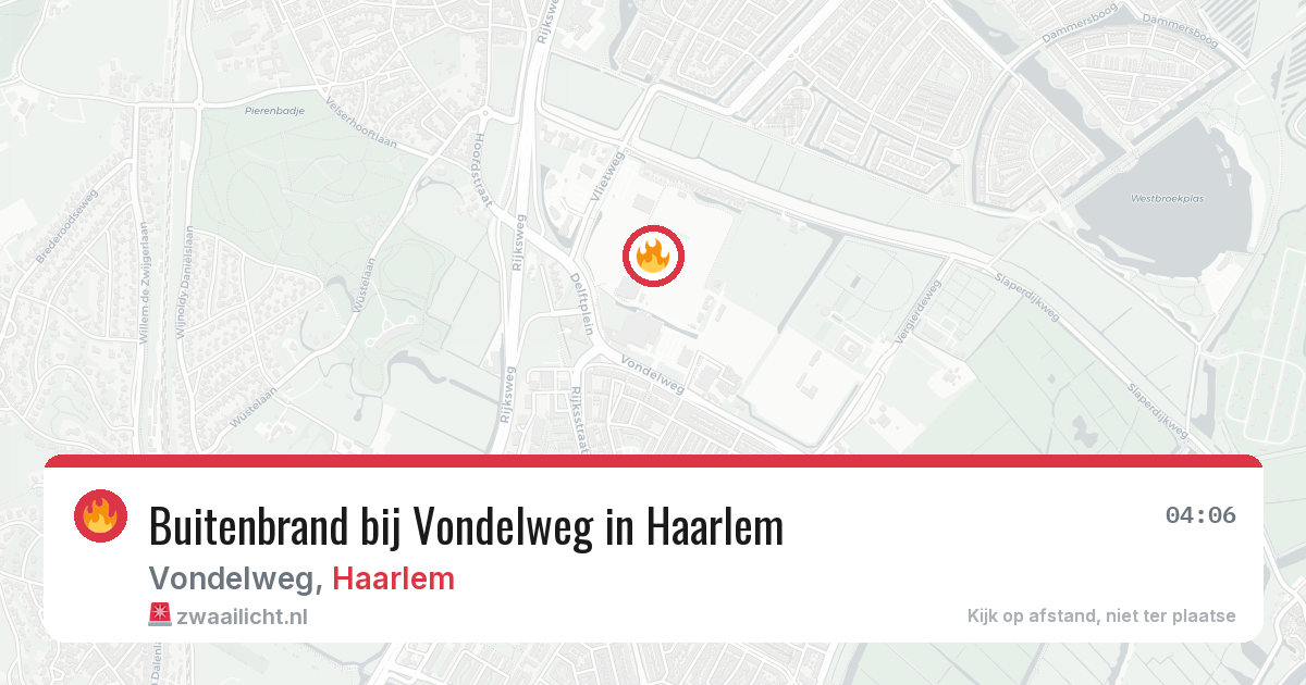Buitenbrand bij Vondelweg in Haarlem — 14 jul 2026
